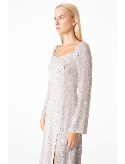 Картинка Сукня міді біла з принтом 